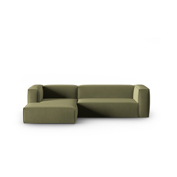 Colțar verde cu tapițerie din catifea Mackay – Cosmopolitan Design