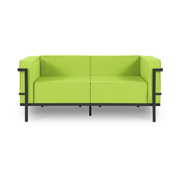 Canapea cu două locuri, adecvată pentru exterior Calme Jardin Cannes, verde - negru