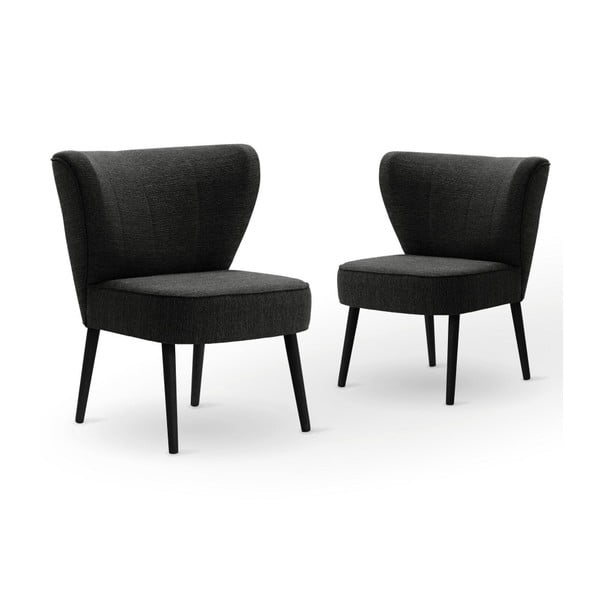 Set 2 scaune cu picioare negre My Pop Design Adami, negru