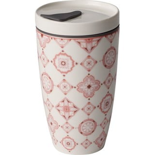 Cană de voiaj din porțelan Villeroy & Boch Like To Go, 350 ml, roșu - alb