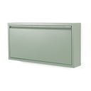 Pantofar verde prăfuit cu deschidere înclinată din metal 75x37,5x12,5 cm Billy – Spinder Design