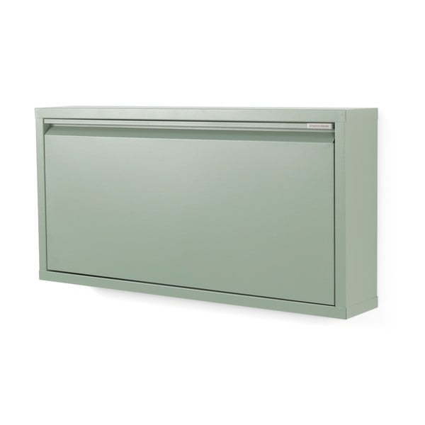 Pantofar verde prăfuit cu deschidere înclinată din metal 75x37,5x12,5 cm Billy – Spinder Design