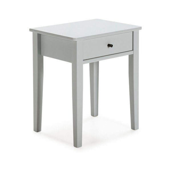 Noptieră gri deschis din lemn masiv de pin Bart – Marckeric-image-3