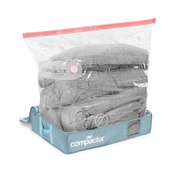 Cutie de depozitare sub pat din plastic cu vacuum 65x45x15,5 cm Blue Edition – Compactor-image-3