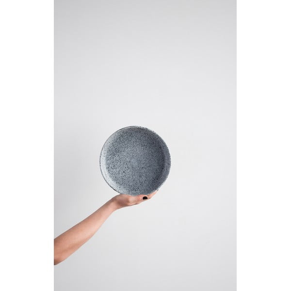 Bol din gresie ÅOOMI Mess, ø 23,5 cm, alb - negru-image-1