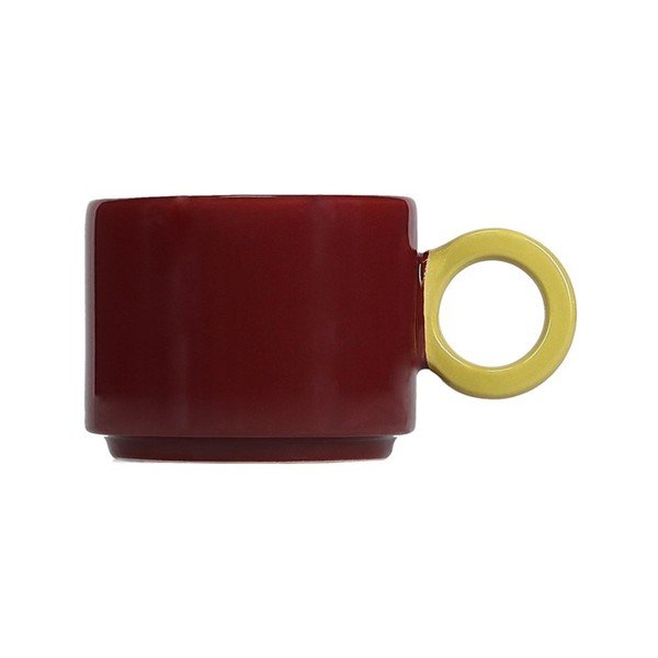 Cană burgundy din gresie ceramică 280 ml Lou – ONA