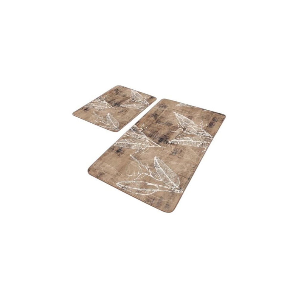 Covorașe de baie maro 2 buc. din catifea 60x100 cm – Mila Home