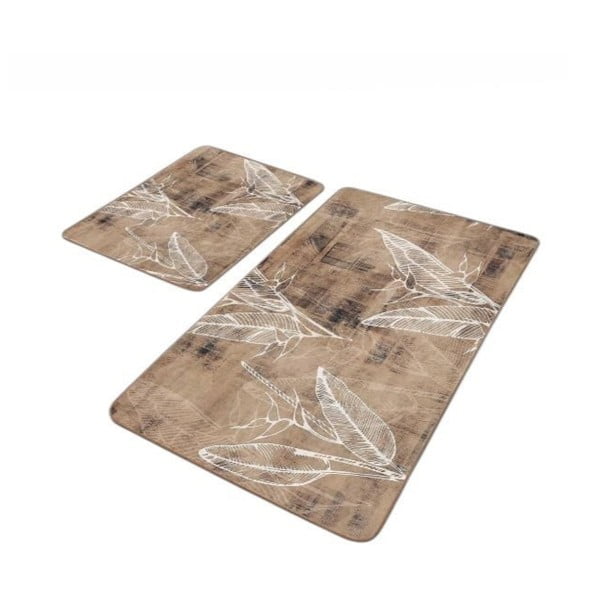 Covorașe de baie maro 2 buc. din catifea 60x100 cm – Mila Home