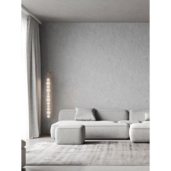 Aplică de perete albă/aurie LED cu intensitate reglabilă din metal Perla – Nova Luce-image-1