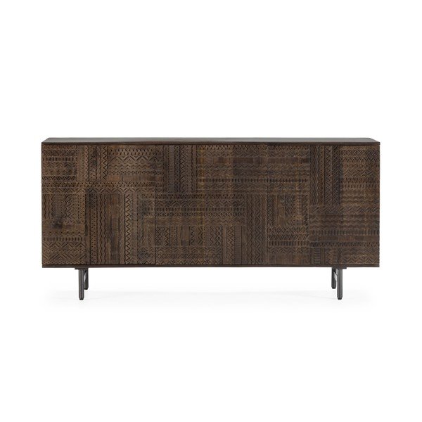 Comodă maro închis din lemn de mango 160x75x40 cm Kalai – MOME