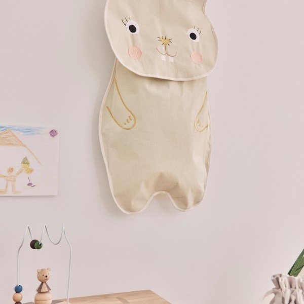 Organizator suspendat crem din material textil 40x1x82 cm Darling Rabbit – OYOY Mini-image-3