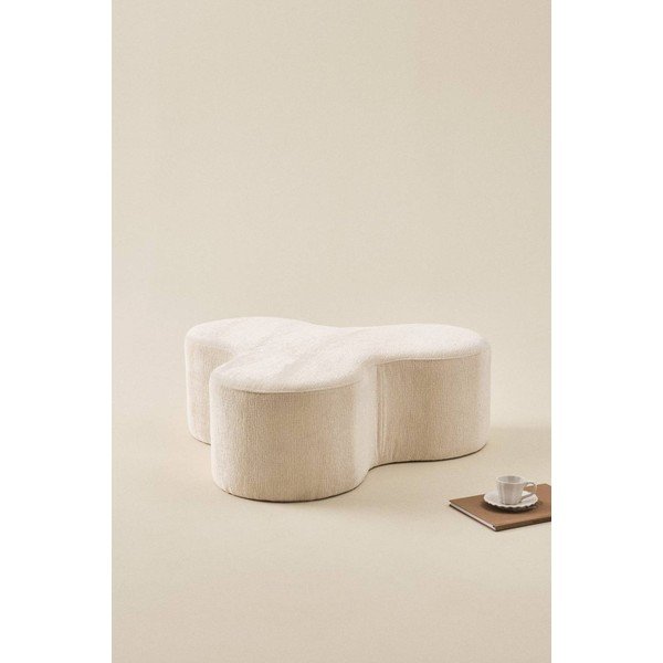 Puf crem cu tapițerie din chenille Mintaka – Jotex-image-1