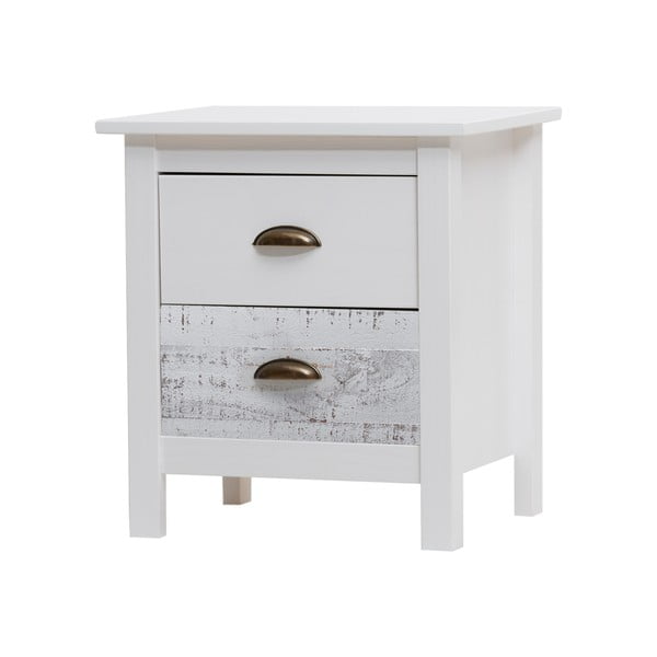 Noptieră Marckeric Romantica, 46 x 50 cm, alb - gri-image-2