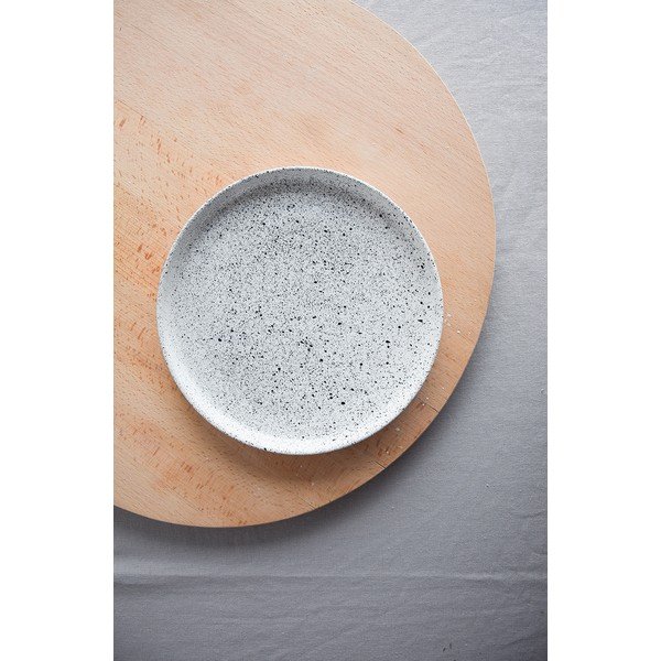 Farfurie mică din gresie ÅOOMI Mess, ø 20 cm, alb - negru-image-4