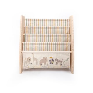 Bibliotecă pentru copii din material textil bej 60x70 cm Africa - Folkifreckles