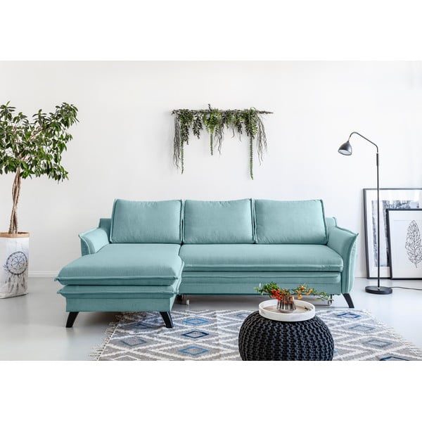 Colțar extensibil cu șezlong pe partea stângă Miuform Charming Charlie, albastru deschis-image-1