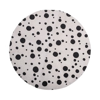 Covor pentru copii Bloomingville Mini Dots, ⌀ 80 cm, gri-negru