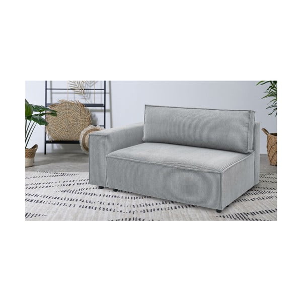 Modul pentru canapea gri deschis cu tapițerie din catifea reiată  (cu colț pe partea stângă ) Nihad modular – Bobochic Paris-image-1