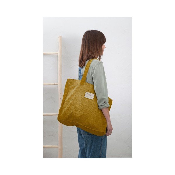 Geantă textilă Really Nice Things Mustard, lățime 42 cm-image-1