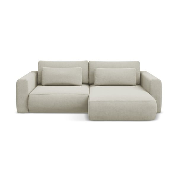 Colțar bej extensibil/cu spațiu de depozitare (cu colț pe partea dreaptă/cu șezlong) Kapua – Makamii