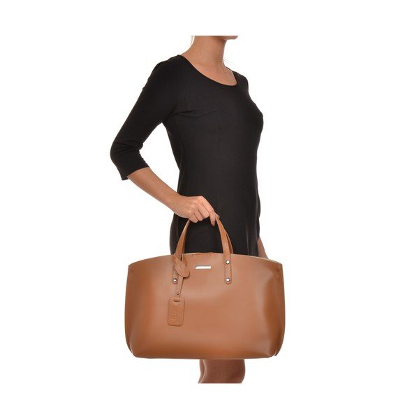 Geantă Tote din piele Luisa Vannini Andrea, maro coniac-image-2