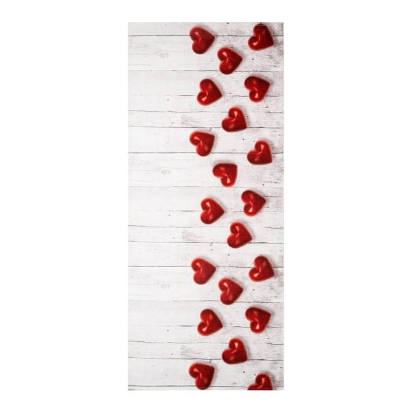 Covor foarte rezistent Floorita Hearts, 58 x 80 cm