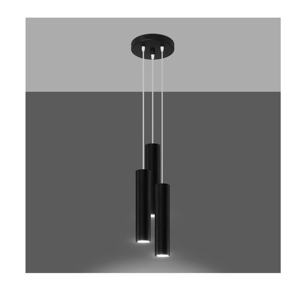 Lustră pendul neagră ø 6 cm Castro – Sollux-image-1