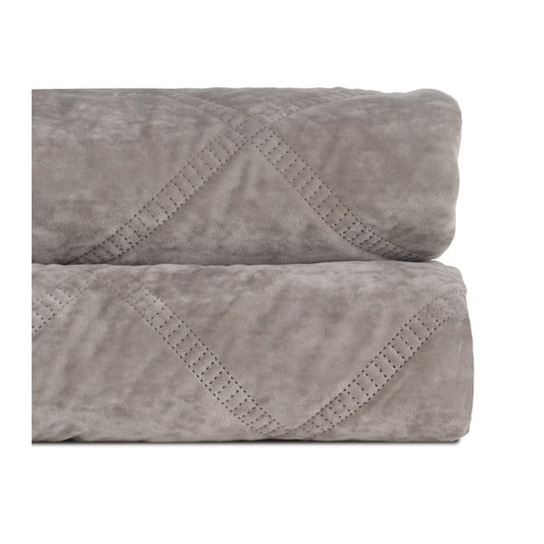 Cuvertură gri matlasată din catifea 180x260 cm – Ixia