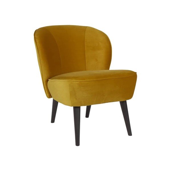 Fotoliu WOOOD Sara, galben muștar