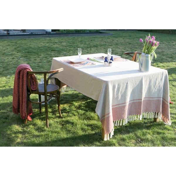 Față de masă din bumbac Tiseco Home Studio, 250 x 150 cm, bej - negru-image-1