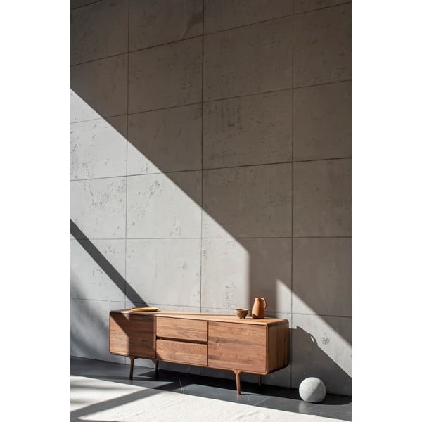 Comodă TV maro din lemn de nuc 180x65x45 cm Fawn – Gazzda-image-4