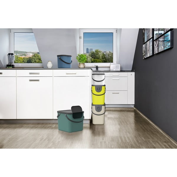 Coș de gunoi pentru deșeuri  sortate din plastic reciclat 40 l Albula - Rotho-image-1