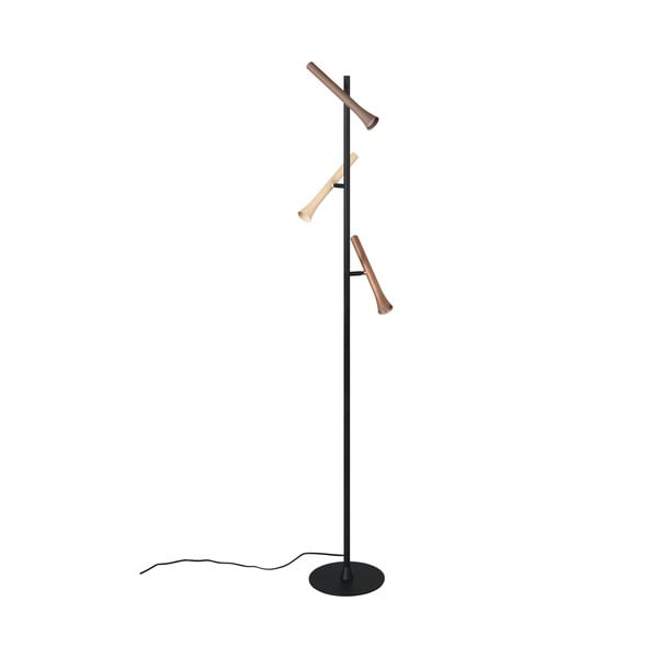 Lampadar negru LED cu abajur din metal (înălțime 150 cm) Fiato – Trio