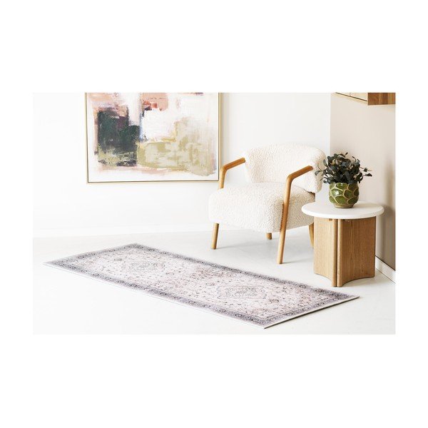 Covor tip traversă bej/albastru prăfuit 80x200 cm Havana – House Nordic-image-1