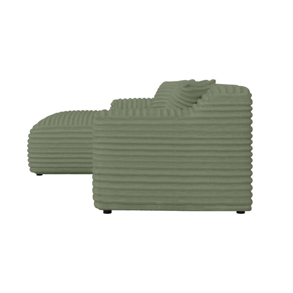 Colțar verde cu tapițerie din catifea reiată  (cu colț pe partea stângă, cu șezlong) Martin – Ropez-image-3