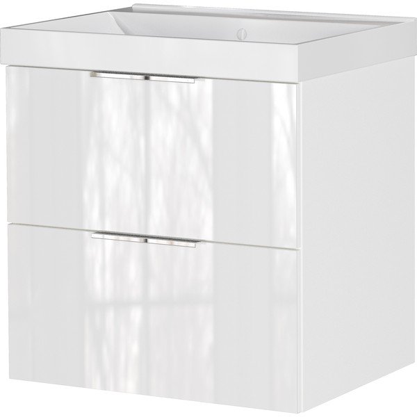 Dulap sub chiuvetă alb suspendat cu aspect lucios 61x65 cm Celano – Germania