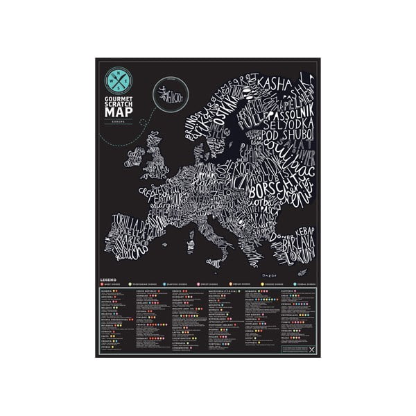 Gourmet hartă răzuibila Europa Luckies of London-image-3