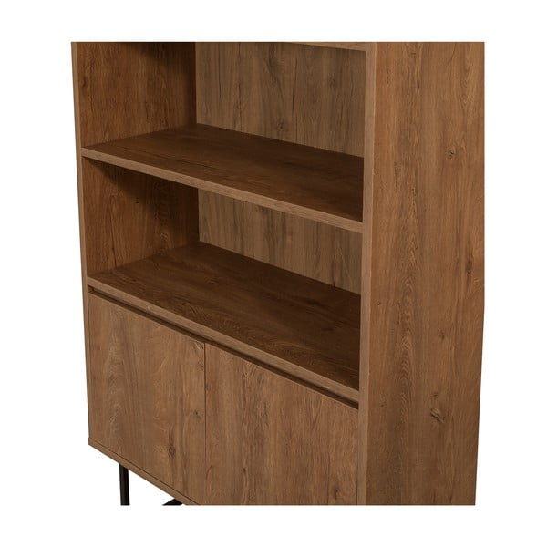 Bibliotecă în culoare naturală cu aspect de lemn de nuc 80x182 cm Rodez – Kalune Design-image-4