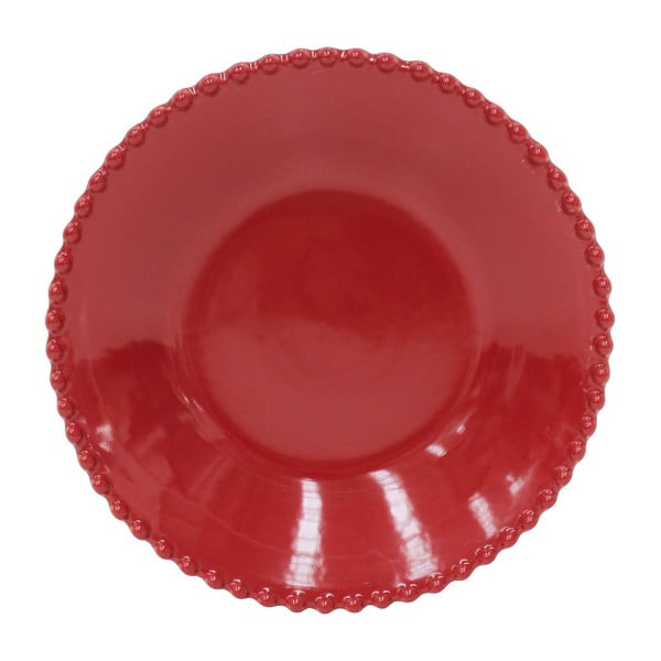 Farfurie ceramică pentru supă Costa Nova Pearl, ⌀ 24 cm, roșu