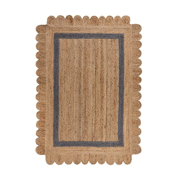 Covor gri/în culoare naturală țesut manual din iută 160x230 cm Grace Grey – Flair Rugs