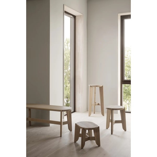 Scaun de bar în culoare naturală din lemn de stejar (înălțime șezut 75 cm) Eli – Blomus-image-2