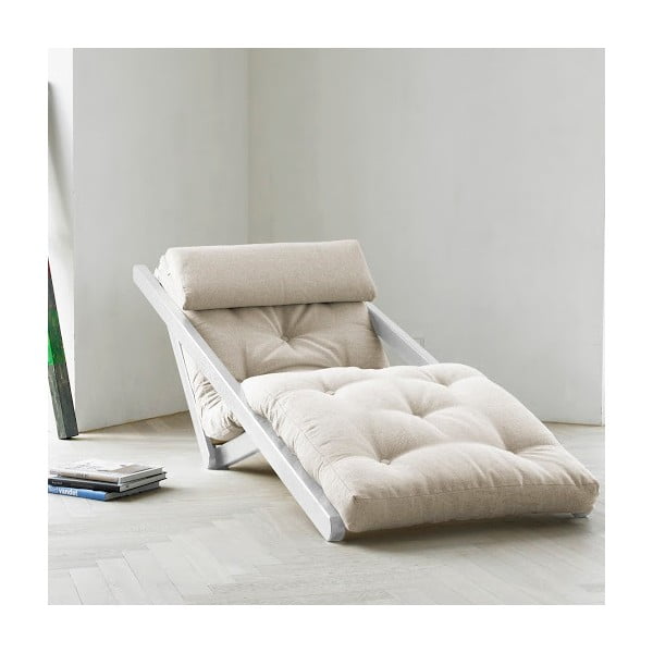 Fotoliu Karup Figo White/Natural, 70 cm