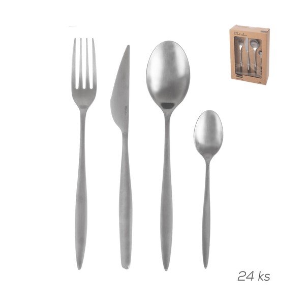 Tacâmuri argintii din oțel inoxidabil 24 buc. – Orion-image-3