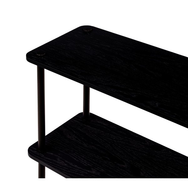 Etajeră neagră cu aspect de lemn de stejar 80x163x35 cm Teidi – noo.ma-image-4