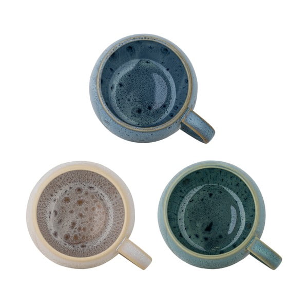 Căni albastre/crem 3 buc. din gresie 420 ml Harriet – Bloomingville-image-1