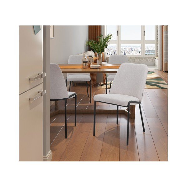 Scaune de dining gri-deschis 2 buc. Joelle – Støraa-image-1