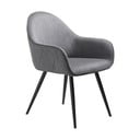 Scaun de sufragerie gri cu cotiere tapițat Minto – Unique Furniture