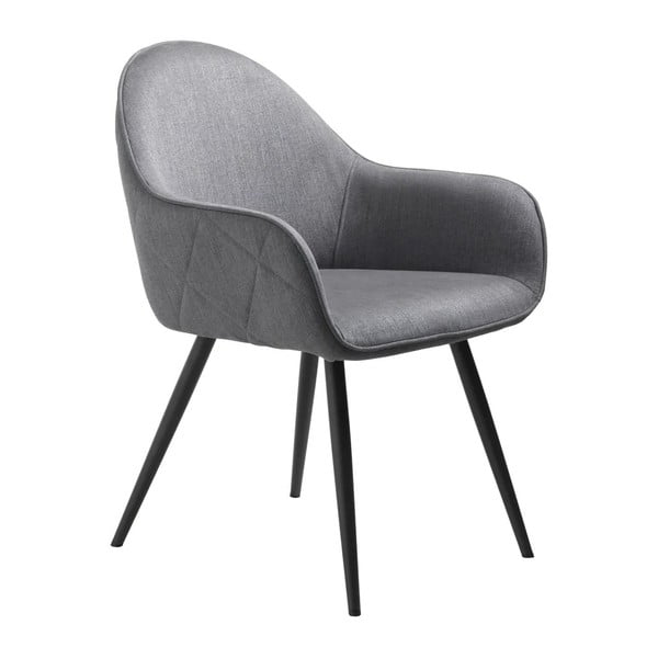 Scaun de sufragerie gri cu cotiere tapițat Minto – Unique Furniture