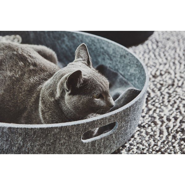 Coș de depozitare de depozitare din material textil ø 46x12 cm Cesto Concrete – MiaCara-image-3