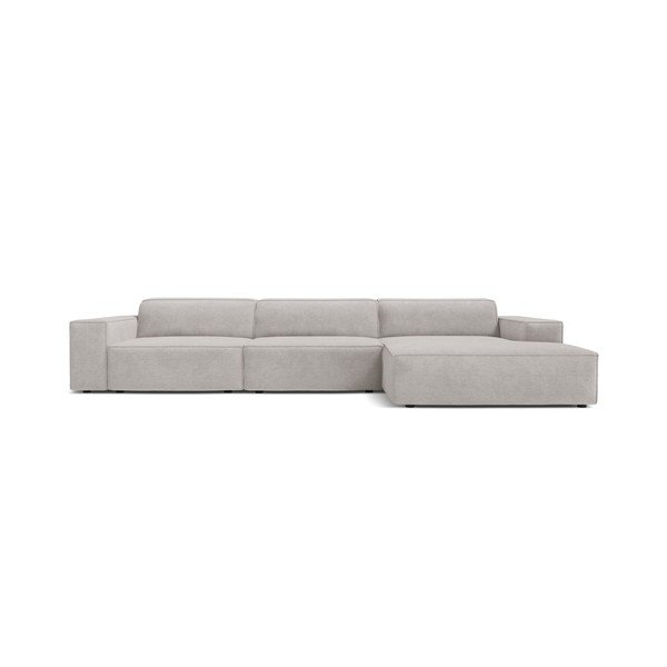 Colțar modular gri deschis (cu colț pe partea dreaptă/cu șezlong) Jodie – Micadoni -image-1